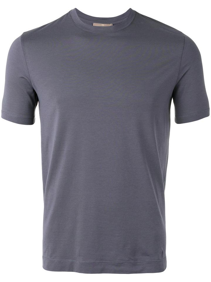 Cruciani Crew Neck T-shirt, Men's, Size: 54, Grey, Cotton/spandex/elastane
