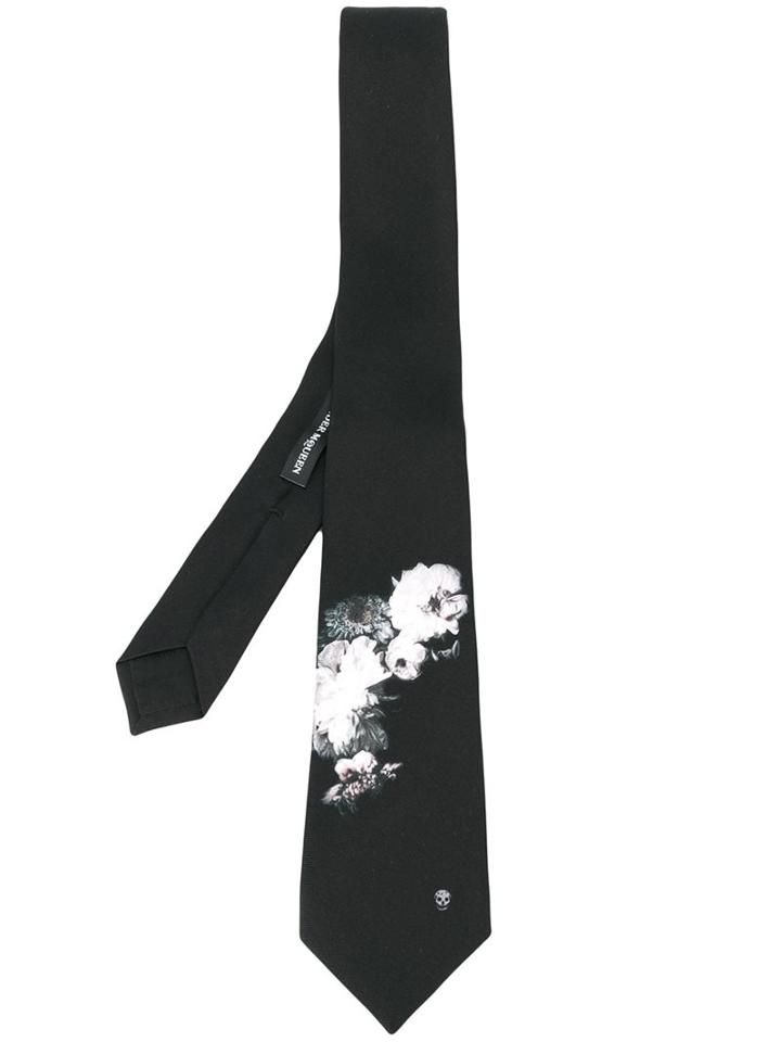 Alexander Mcqueen Floral Print Tie