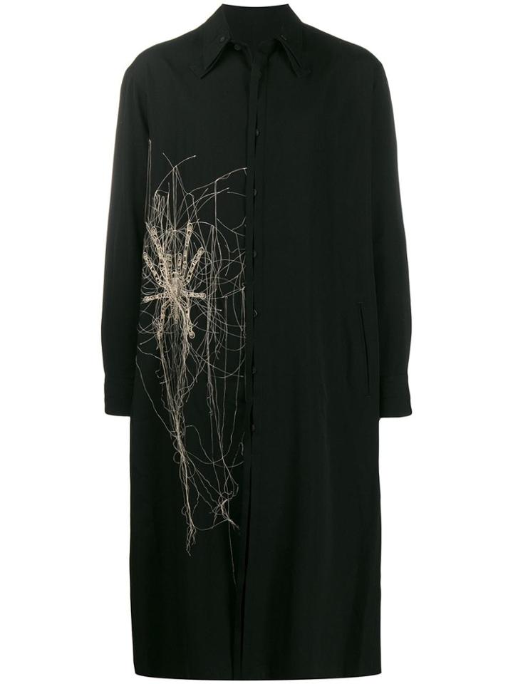 Yohji Yamamoto Midi Trench Coat - Black
