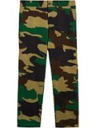 Burberry Slim Fit Camouflage Print Cotton Chinos - Green