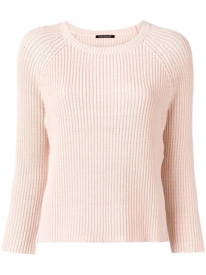 Luisa Cerano Ribbed Knit Jumper - Pink