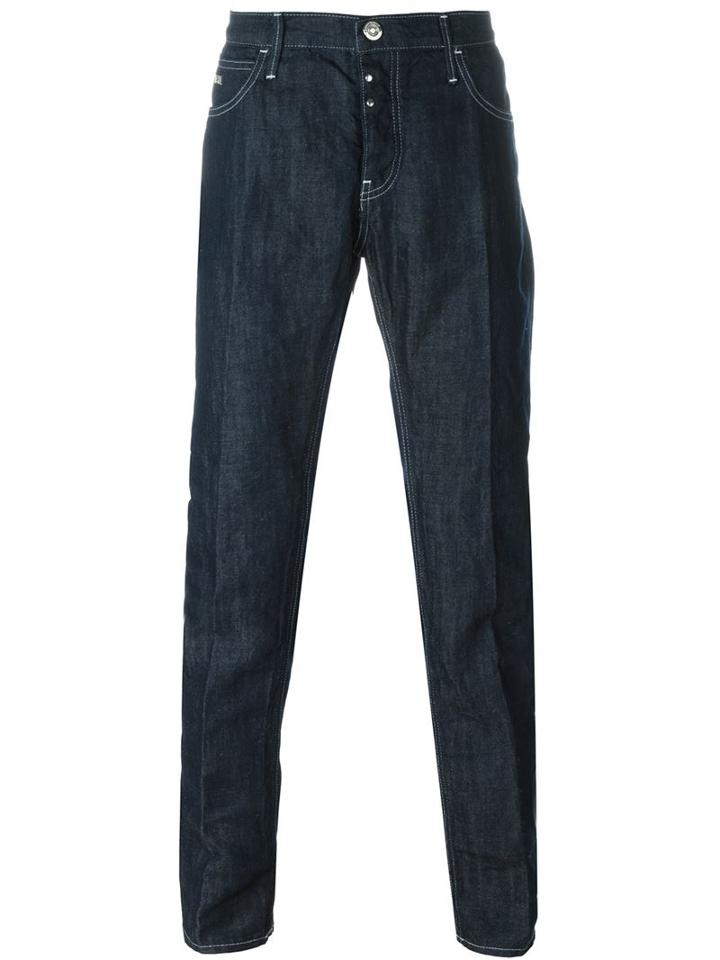 Emporio Armani Regular Jeans, Men's, Size: 34, Blue, Cotton/linen/flax