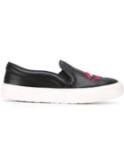 Markus Lupfer Sequin Lips Slip-on Sneakers, Women's, Size: 36, Black, Leather/rubber