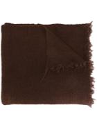Rick Owens Oversized Scarf, Women's, Brown, Silk/polyamide/cashmere/wool