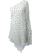 Sonia Rykiel Swallow Print One Shoulder Dress, Women's, Size: 38, White, Viscose/spandex/elastane