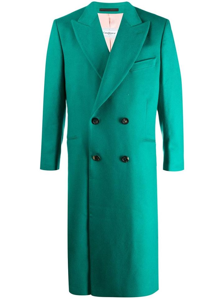 Casablanca Fitted Double-breasted Coat - Green