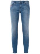 Diesel Cropped Skinny Jeans, Women's, Size: 30/32, Blue, Cotton/polyester/spandex/elastane