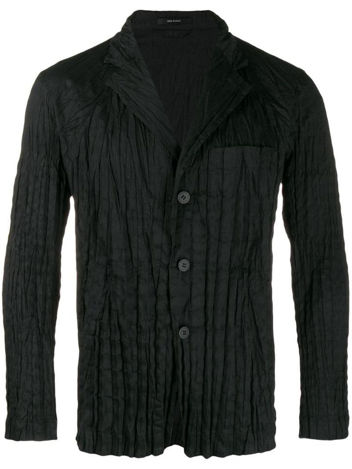 Issey Miyake Crinkled Accordion Blazer - Black