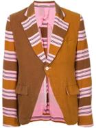 Comme Des Garçons Vintage Striped Long Sleeve Blazer - Brown