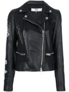 Versus Printed Back Biker Jacket - Black