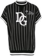 Dolce & Gabbana Striped Logo Print T-shirt - Black