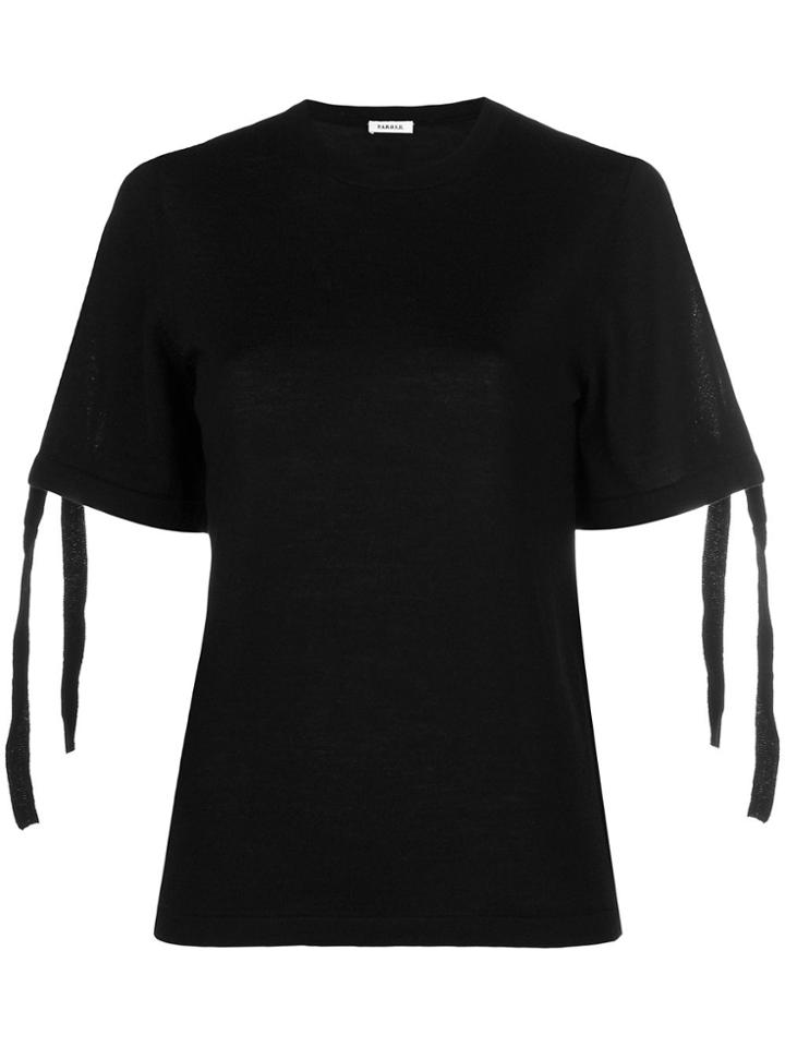 P.a.r.o.s.h. Tie Sleeve Knitted Top - Black