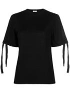 P.a.r.o.s.h. Tie Sleeve Knitted Top - Black