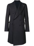 Tagliatore Chevron Pattern Coat - Blue