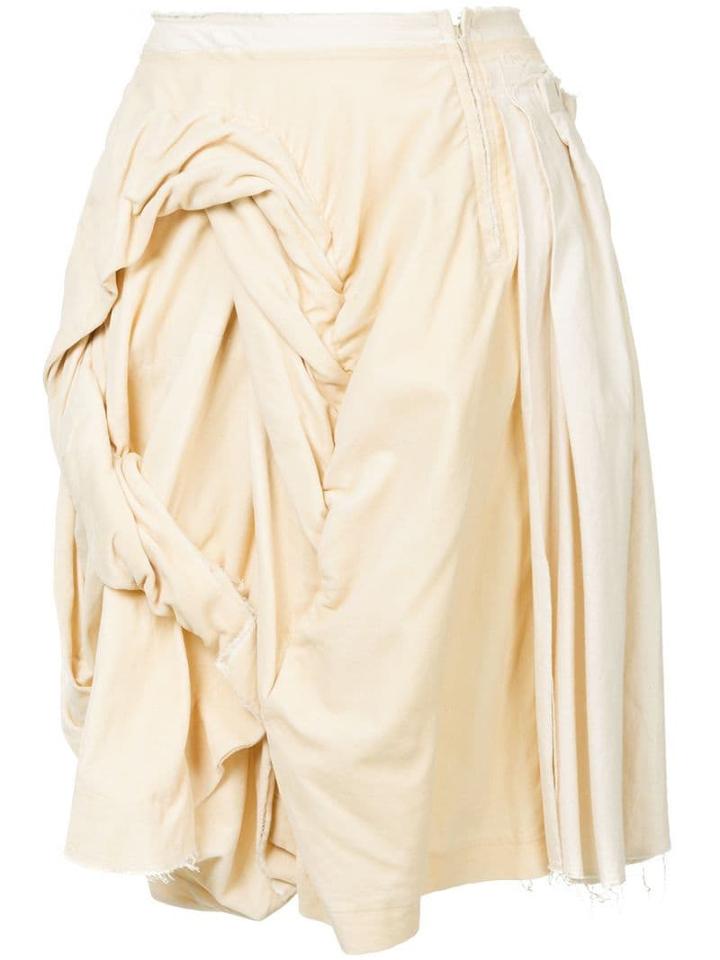 Comme Des Garçons Pre-owned Frayed Draped Skirt - White
