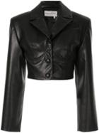 Aleksandre Akhalkatsishvili Cropped Faux-leather Jacket - Black