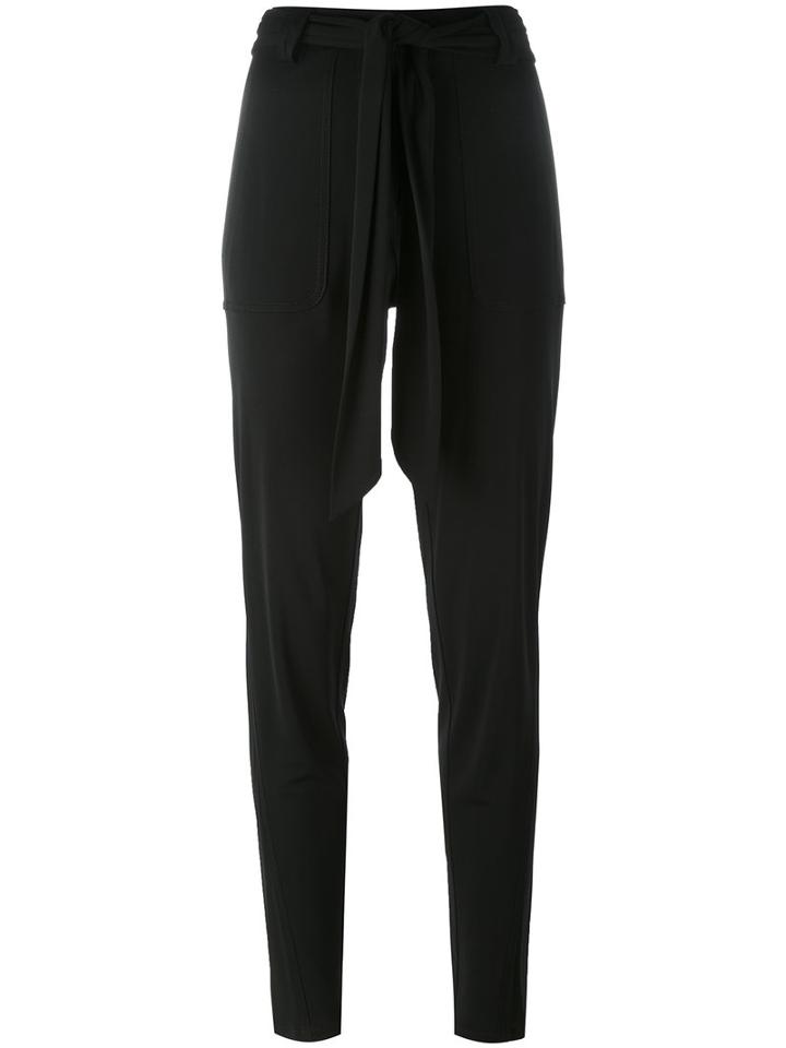 Barbara Bui Twisted Belt Skinny Trousers, Women's, Size: 40, Black, Polyamide/viscose