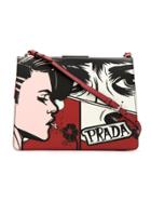 Prada Printed Crossbody Bag - Red