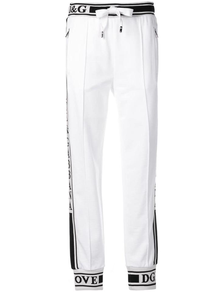 Dolce & Gabbana Logo Stripe Track Trousers - White