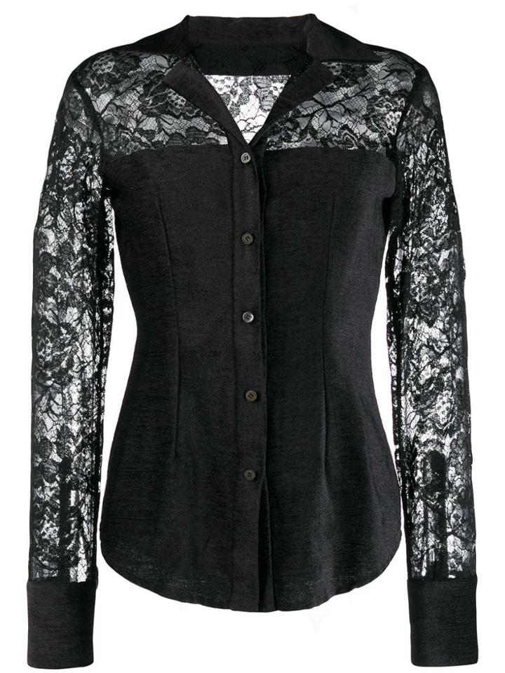 Romeo Gigli Pre-owned 1990's Textured Lace Shirt - Black