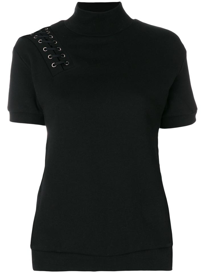 Gaelle Bonheur Lace-up T-shirt - Black
