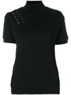 Gaelle Bonheur Lace-up T-shirt - Black