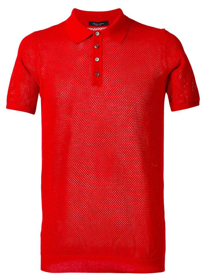 Roberto Collina - Plain Polo Shirt - Men - Cotton - 48, Red, Cotton