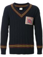 Kent & Curwen Union Jack Patch Jumper - Blue