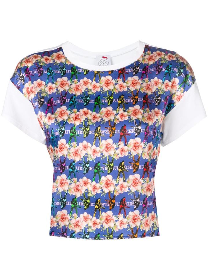 Ultràchic Printed Cropped T-shirt - White