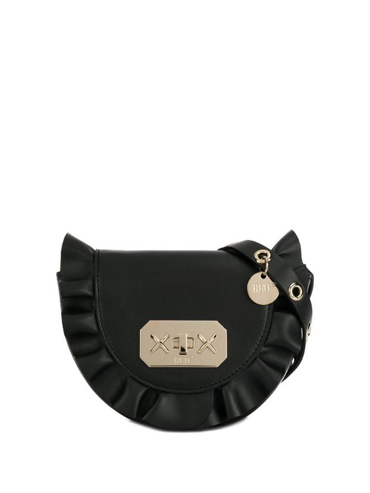 Red Valentino Red(v) Mini Rock Ruffles Crossbody Bag - Black