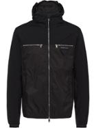 Prada Hooded Logo Patch Jacket - Black