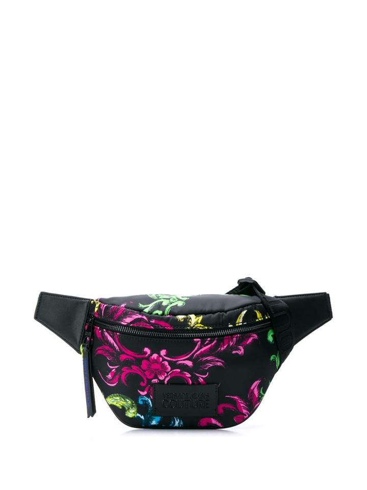 Versace Jeans Couture Baroque Print Logo Belt Bag - Black