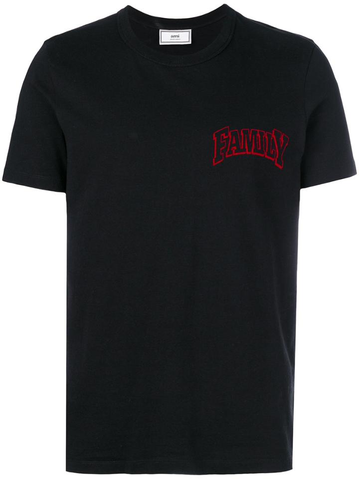 Ami Alexandre Mattiussi T-shirt With Print Family - Black