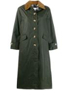 Barbour Check Lined Single-breasted Coat - Green
