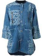 Sea Bleached Patchwork Denim Jacket, Women's, Size: Medium, Blue, Cotton