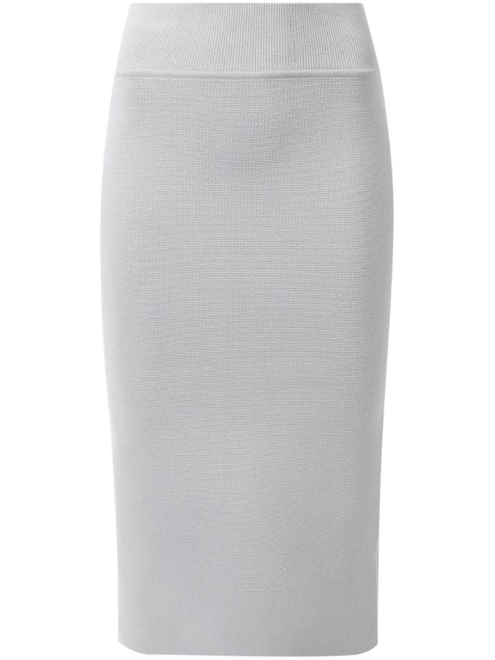 Scanlan Theodore Crepe Knit Slit Back Skirt, Women's, Size: Large, Nude/neutrals, Viscose