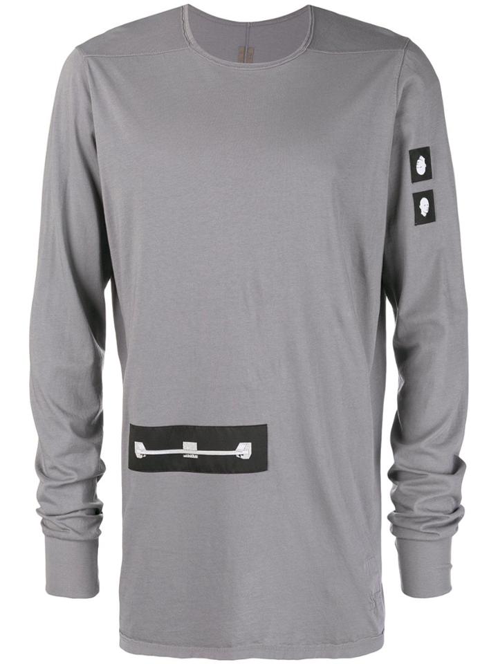 Rick Owens Drkshdw Patch Long-sleeve Top - Blue