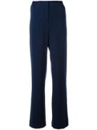 Akris High-waisted Palazzo Pants, Women's, Size: 40, Blue, Polyamide/polyurethane/viscose