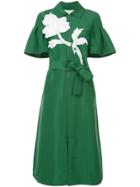 Carolina Herrera Flower Detail Zipped Dress - Green