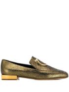 Salvatore Ferragamo Logo Detail Loafers - Gold