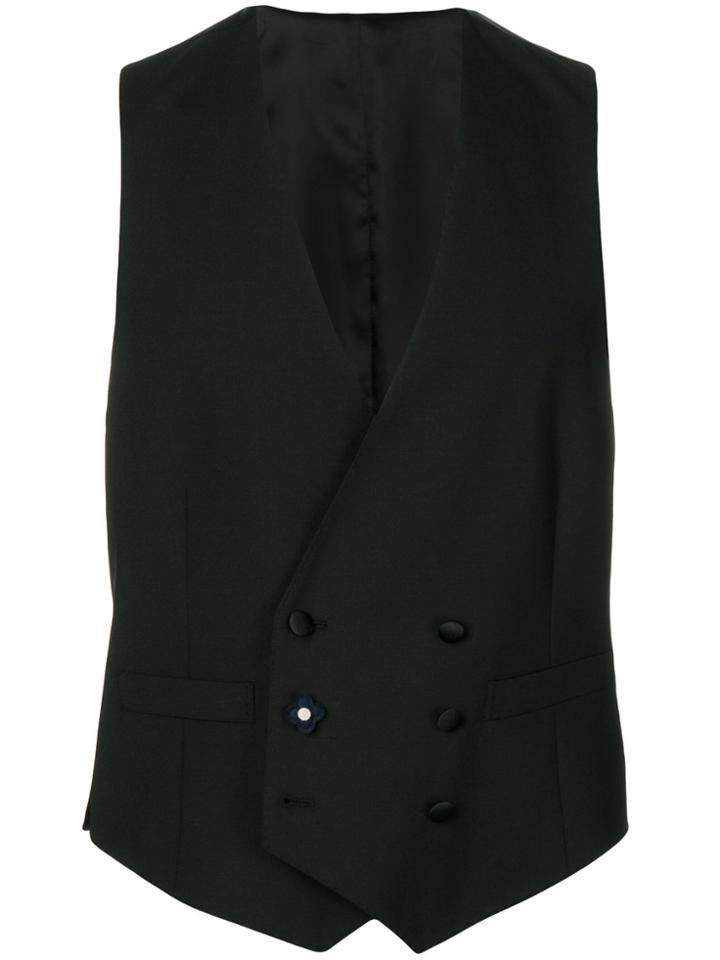 Lardini Double Breasted Waistcoat - Black