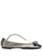 Tod's Double T Ballerina Pumps - Silver