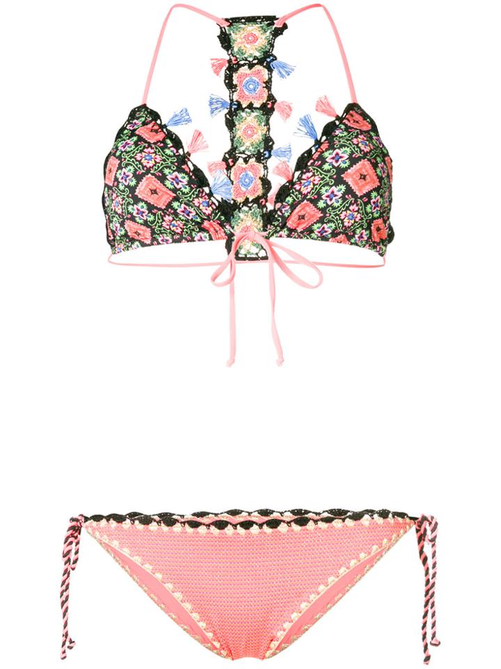 Anjuna Crochet Trimmed Bikini - Pink & Purple
