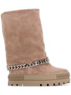 Casadei Chain Trimmed Boots - Nude & Neutrals