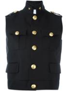 Dsquared2 'army' Sleeveless Military Jacket, Women's, Size: 38, Black, Silk/cotton/virgin Wool