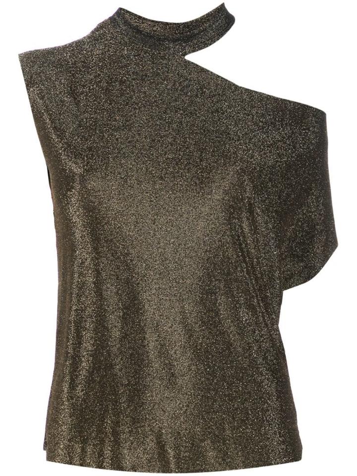 Rta Cold-shoulder Asymmetric Top - Gold