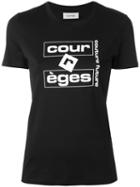 Courrèges - Logo Print T-shirt - Women - Cotton - 3, Black, Cotton
