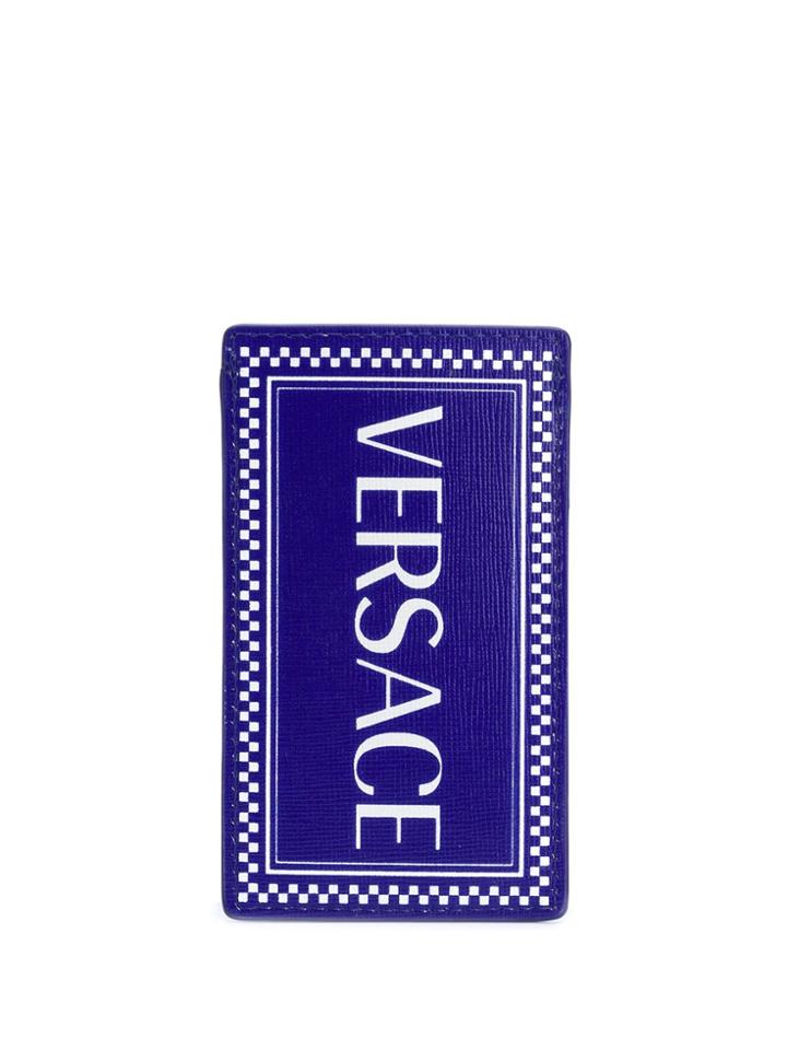 Versace Vintage 90s Logo Cardholder - Blue