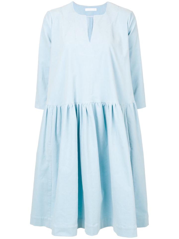 Peter Jensen Corduroy Smock Dress - Blue