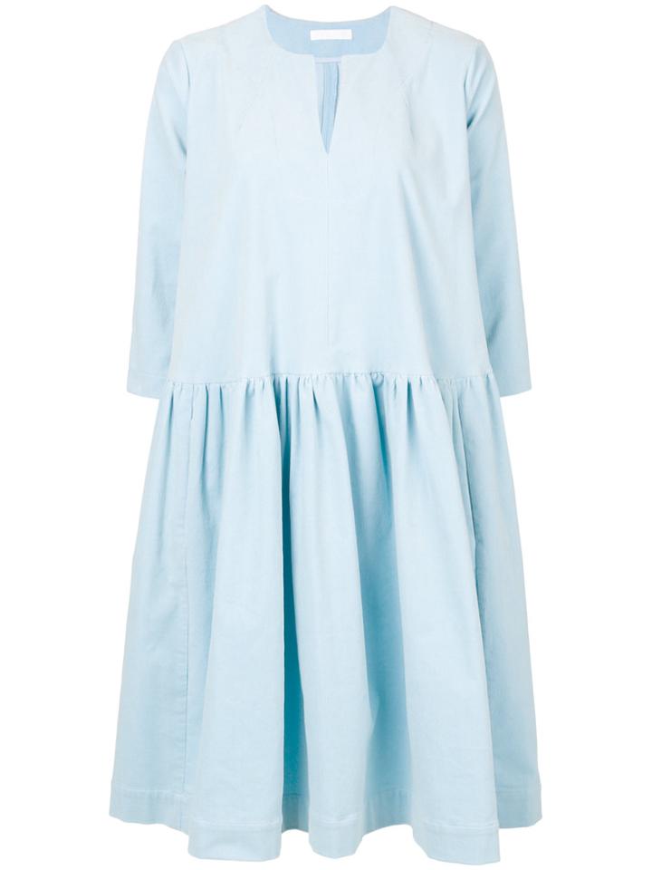 Peter Jensen Corduroy Smock Dress - Blue